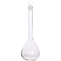 Cole-Parmer elements Volumetric Flask, Glass, with PE Stopper, 500 mL, 2/pk
