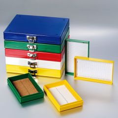 Slide Storage Boxes, 100-place cork, 8.25 x 6.37 x 1.25in, 5 pcs/Strip
