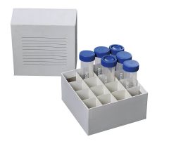 Superior White Coated Freezer Pack for 50ml Tubes, 16-well divider, 5 Pcs/Strip, 20 Strips/Case