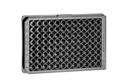 CELL CULTURE MICROPLATE, 96 WELL, PS, F-BOTTOM (CHIMNEY WELL), BLACK, CELLSTAR® TC, STERILE,