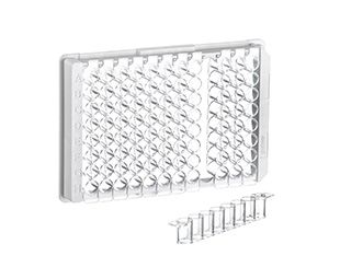 96 Well Strip Plate, PS, F-Bottom, ELISA-Plate, Medium binding