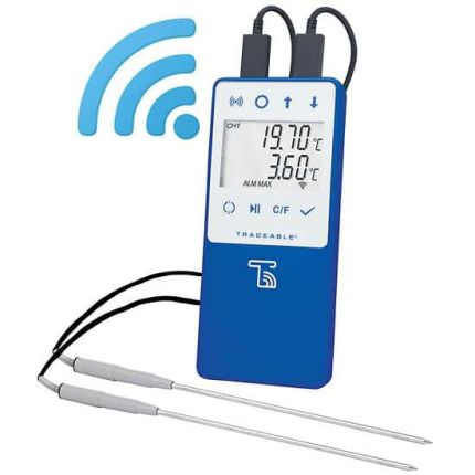 Digi-Sense Refrigerator/Freezer Data Logger with TraceableLIVE Wireless Capability, 2 SS Probes