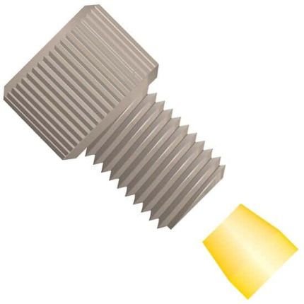 Idex XP-335X Flangeless Fitting,Short Head, Natural PEEK, 1/8in OD Tubing, 1/4-28 Flat-Bottom, 10/PK