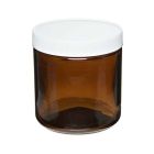 Straight-Sided Jar, Amber Glass, 500mL (17 oz), 12/pack