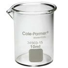 Cole-Parmer elements Plus Griffin Low-Form Beaker, Glass, 10 mL, 12/pk