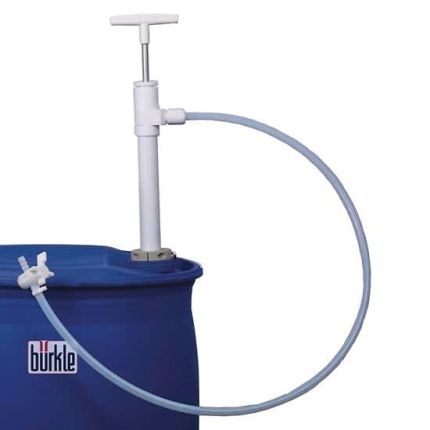 Burkle 5606-1001 Hand Operated Drum Pump with Discharge Tubing,PTFE/FEP,95cm inlet tube,400mL/stroke